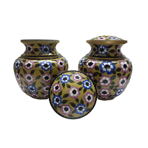 Urnas de cremación de metal con diseño floral estructurado tradicional, urnas de cenizas conmemorativas funerarias sólidas altamente decorativas al precio más bajo - Product Image 6