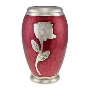 Urnes funéraires métalliques à motif floral, design sculpté, qualité luxueuse et haut de gamme, urne pour cendres d'adultes pour la décoration de la maison - Product Image 6