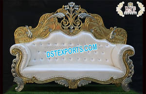 Boda escenario Maharaja sofá Londres nuevo diseñador de oro blanco sofá USA exclusivo boda de madera tallada de sofá - Product Image 2