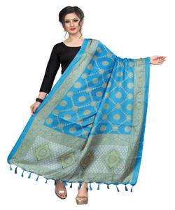Nuevas mujeres indias usan Banarasi algodón seda Dupatta ropa para damas niñas Top bufandas elegante último diseño de moda nuevo aspecto Apparelgarment - Product Image 1