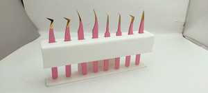 Pince à épiler professionnelle d'extension de cils en acier inoxydable faite à la main Type de pointe pointue enduite de couleur pour la durabilité - Product Image 4