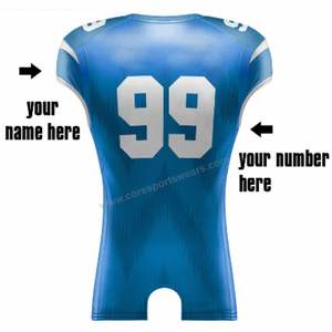 ชุดฟอร์มฟุตบอลคอวีระบายอากาศโพลีเอสเตอร์สีฟ้า7on7อเมริกัน100% ออกแบบมาใหม่ล่าสุดสำหรับคลับ - Product Image 4