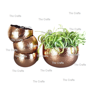 Maceta de Metal de Color dorado con soporte Juego de dos macetas de plantas de tamaño y forma personalizados para la decoración del hotel en casa - Product Image 6