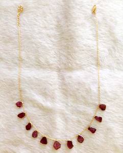 Collar de piedras preciosas crudas ajustable para mujer, de Plata de Ley 925, plateado, ligero, venta al por mayor, con cierre de langosta - Product Image 1