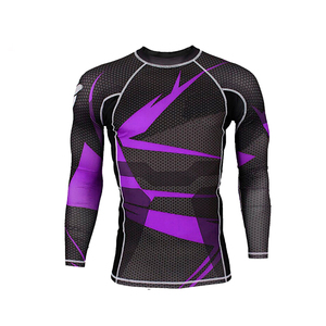 Maillot de bain personnalisé uv upf 50 + mma bjj, protection contre l'éruption cutanée à manches courtes pour hommes, combinaison de surf, chemise de compression mma - Product Image 2