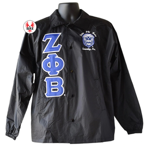 เสื้อแจ็คเก็ตผ้าโพลีเอสเตอร์ปักลาย Zeta Phi Beta Sorority สำหรับผู้หญิง |   เสื้อแจ็คเก็ตโค้ชปักลาย ZPB Sorority สำหรับสุภาพสตรีแบบสั่งทำพิเศษ - Product Image 3