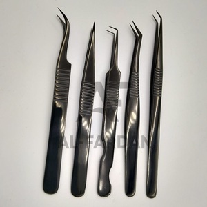 Pince à épiler couleur Plasma noir pour extension de cils pointe en Fiber pointue pince à cils en acier inoxydable durable Logo personnalisé - Product Image 6