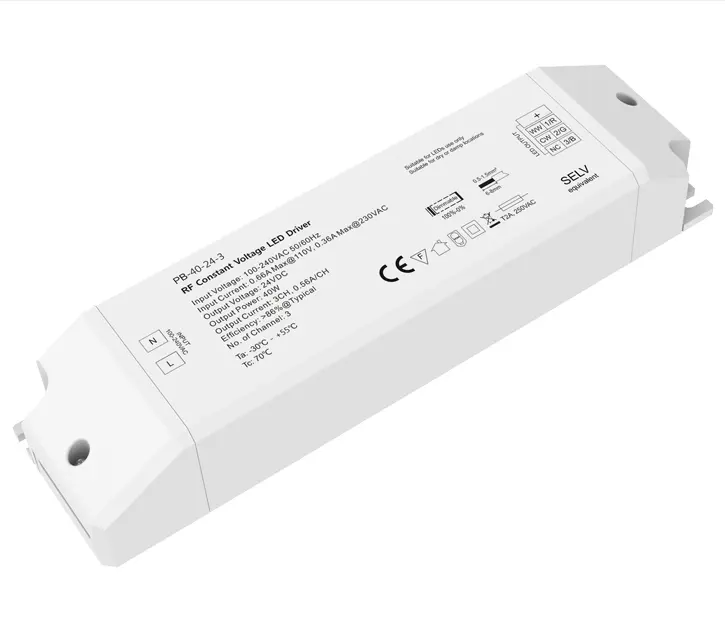 Dimmer 12V 24V PWM Dimmer Controller RF 3 Channel Constant Voltage 40W Dimmable LED Driver