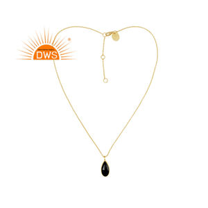 Pendentif en argent Sterling, collier en pierre précieuse d'onyx noir, pour fournitures de bijoux de fiançailles, nouvelle collection - Product Image 1