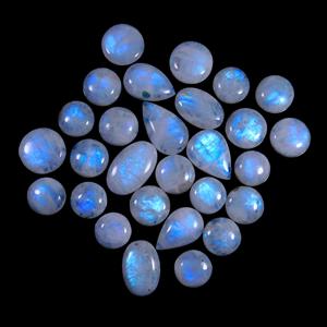 Cabochon en forme de cœur avec pierre de lune arc-en-ciel naturelle, collier carré en pierre de lune brute, surface précieuse - Product Image 3