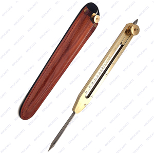 Premium 6 Inch <b>Solid</b> Brass Compass Divider with Leather Cover Vintage Nautical Navigation Measuring Tool Gift for Friends Family - Product Image 2