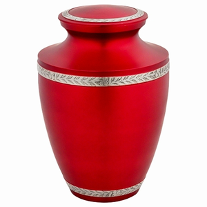 Gravure Exclusive en argent rouge pour anniversaire adulte, fournitures en métal Urn pour objets naturels assortis avec un cœur commémoratif - Product Image 1