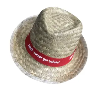 Stile da Cowboy con cappelli ecologici colorati protezione solare/cappello cappelli di paglia in Rattan-giacinto d'acqua/Coir Fedora
