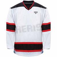 Camiseta de Hockey sobre Hielo al por Mayor, 100% Poliéster, Alta Calidad, Nombre del Equipo Personalizado, Impresión por Sublimación, Servicio OEM, Nuevo Estilo 2024