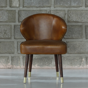 เก้าอี้รับประทานอาหารเฟอร์นิเจอร์บ้านเหล็กและหนังพร้อมวัสดุโลหะ - Product Image 2