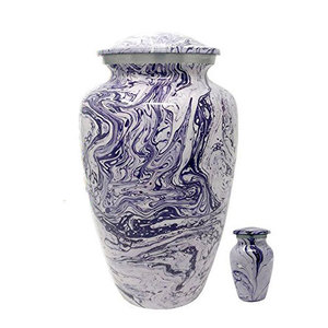 Urna de cremación de cenizas funerarias para adultos, esmalte blanco de latón, estilo americano/europeo - Product Image 3