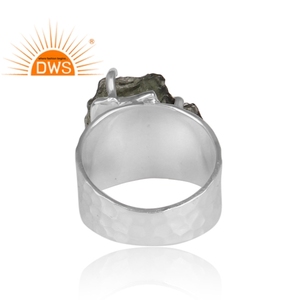 Handmade Design 925 Fine Sterling Silver Natural Rough <b>Moldavite</b> Gemstone Stackable <b>Ring</b> Jewelry For Women Gift For Her - Product Image 4