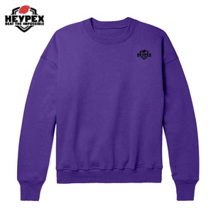 100% coton sweat-shirt hiver imprimé uni teint avec finition brossée - Product Image 4