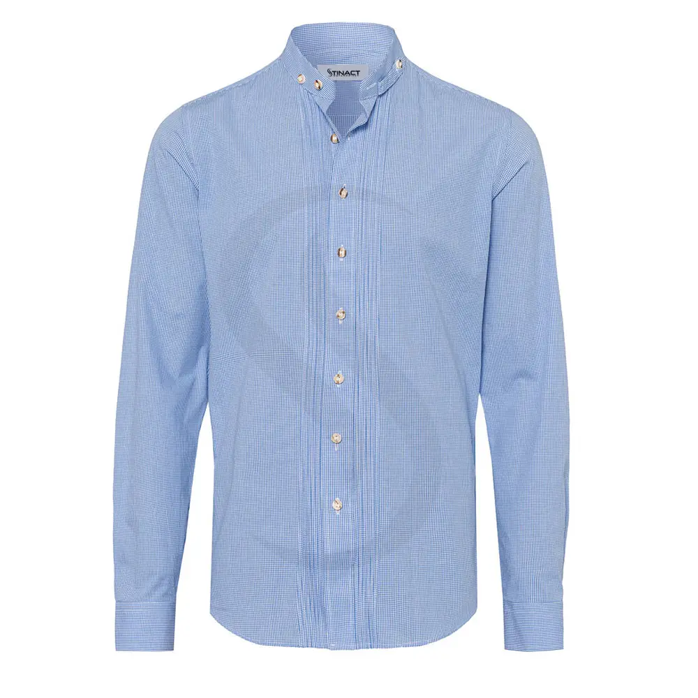 Stylish MenのCasual Shirts Long Sleeve Check Slim Fit Bavarian Dress Shirts