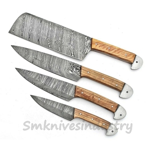 Grandsharp — ensemble de couteaux de Chef de cuisine élégants, faits à la main, damas avec kit en cuir (smk197), 04 pièces - Product Image 6