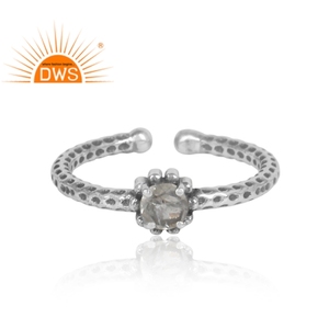 Dainty Oxidized Solid 925 Silver Ring Designer Jewelry Wholesale Crystal Gemstone Ring Jewelry - Product Image 2