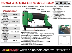APLUS 95/16R Double Trigger <b>Air</b> Staple Gun Rear Exhaust Bottom Loading for <b>Sofa</b> Application OEM Customizable - Product Image 4