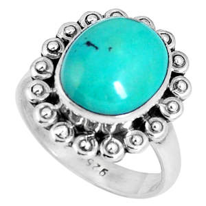 Bague moderne en argent sterling 925 faite à la main pierre précieuse turquoise naturelle certifiée IGI Style classique pour les mariages fêtes-Vente en gros - Product Image 2