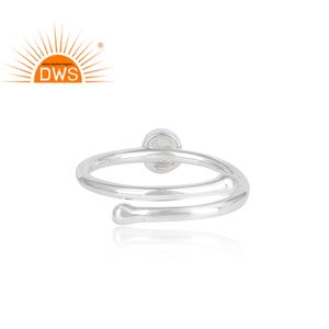 Couronne En Forme D'arc-En-Ciel Pierre De Lune Anneau de Pierres Précieuses Bijoux Grossiste 925 Faits à la main En Argent Sterling Bague Bijoux - Product Image 4