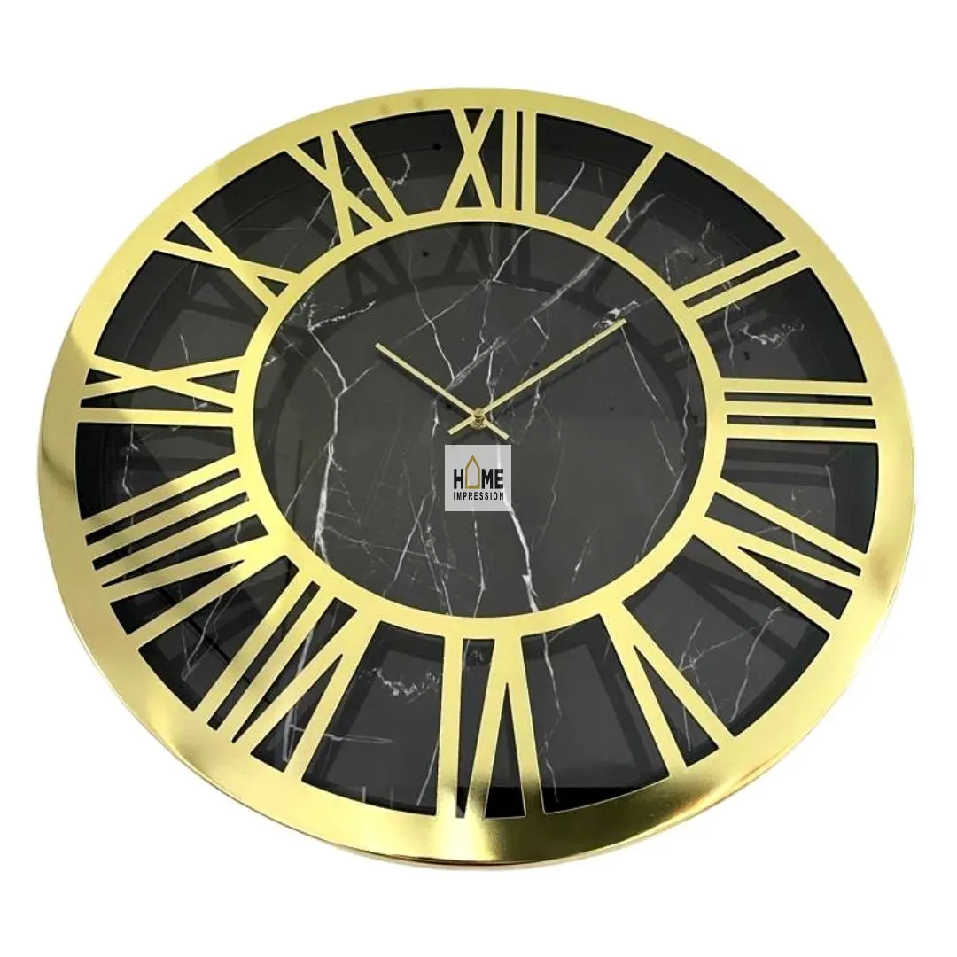 นาฬิกาติดผนังหรูหราผิวหินอ่อนสีทอง,นาฬิกาโลหะตกแต่งผนังงานแต่งงานและบ้านสุดหรู