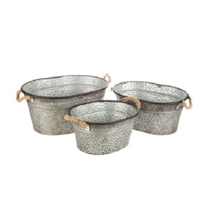 Jardinière de taille et de forme personnalisées en pot de fleur galvanisé avec poignée pour la maison, les hôtels et les restaurants - Product Image 5