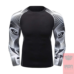 New Arrival Men's Short Sleeve Rash Guard Customizable Plain Polyester/Nylon Sports Gear BJJRash Guard-Factory Wholesale - Product Image 1