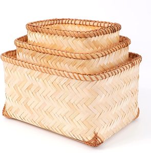 Cesta de almacenamiento tejida de bambú, respetuoso con el medio ambiente, para artículos - Product Image 6