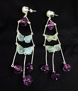 Sterling Silver 925 Custom made Supplier Wholesaler Handmade Unisex Woman Low MOQ Cheap Unique Elegant Natural Gemstone Earrings - Product Image 3