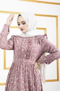 Nouvelle saison mode modeste adultes travail décontracté turc vêtements islamiques Hijab porter Lycra Abaya tunique robe froufrous détails coton - Product Image 2