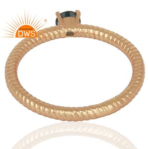 Prong <b>Set</b> London Topaz Gemstone Ring Handmade <b>Rose</b> <b>Gold</b> Plated Sterling Silver Ring Jewelry Manufacturer - Product Image 3