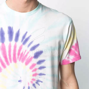 เสื้อยืดสีขาวโอเวอร์ไซส์สำหรับผู้ชายผ้าถักย้อมสีล้วนสำหรับฤดูร้อน - Product Image 5