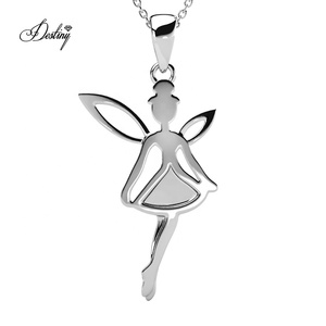 Piccolo fiore fiabe ciondolo dasini gioielli in argento Sterling/ottone impreziosito da cristalli Swarovski <span class=keywords><strong>collana</strong></span> all'ingrosso - Product Image 3