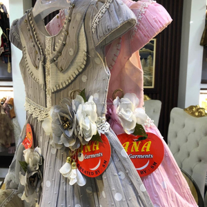 ชุดเดรสปาร์ตี้สำหรับเด็กผู้หญิง,ชุดเดรสผ้าคอตตอนแขนพองดีไซน์ Frocks สำหรับฤดูร้อน - Product Image 5