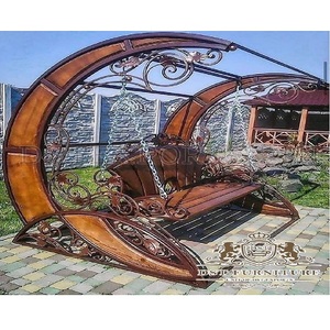 Chất Lượng Cao Cấp Gỗ & Sắt Vườn Đu Chất Lượng Cao Bằng Gỗ Kim Loại Vườn Đu Bằng Gỗ Handmade Ngoài Trời Jhoola Trong Tếch USA - Product Image 1