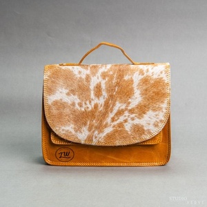 LW Trending Women's Fur Leather Cowhide Handbag Fashionable Single <b>Strap</b> <b>Shoulder</b> Sling Bag Genuine Leather Lining for Summer - Product Image 2