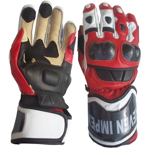 Best Selling Keven Impex Custom Color Genuine Cowhide <b>Leather</b> Biker Motorcycle Hard Knuckle Gloves Waterproof Breathable USA - Product Image 1