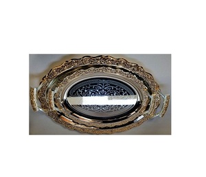 ถาดโลหะทองแดงทองเหลือง,โบราณทำด้วยมือถาดเสิร์ฟในราคาขายส่ง - Product Image 4