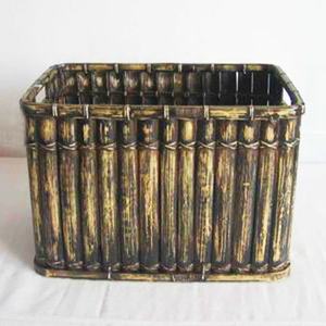 Cesta de almacenamiento de lavandería de bambú ecológica hecha a mano Vintage, artesanías de bambú sostenibles - Product Image 1