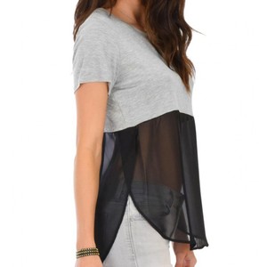 Camisetas con contraste sexy para mujer, camisetas grises con malla negra, la mejor camiseta para fiesta, material de alta calidad, estampado personalizado - Product Image 5