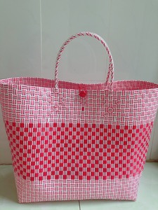 Geometric Woven <b>Tote</b> Bag Casual Daily Use PP Material Durable Two Handles Open Closure Women's Handbag - Product Image 6