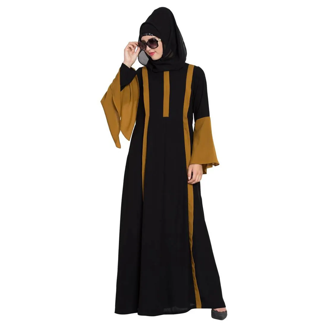 Vestido árabe de manga larga para mujer, ropa islámica Abaya, novedad