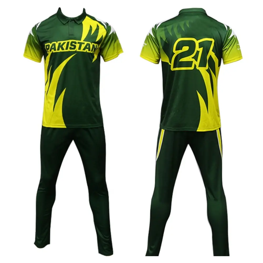 2023 custom logo desain tim Anda sendiri seragam kriket desain baru pria dengan Kaus dan celana panjang