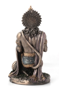 Estatua de Hanuman sentado con acabado en resina y cobre para decoración del hogar, ídolo decorativo de Bajrang Bali, ídolo de bronce, estatua de Ram Bhakt Hanuman. - Product Image 3