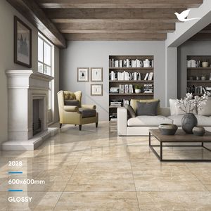 Carreaux de sol en marbre ivoire, finition brillante, série brillante, carreaux de porcelaine pour murs intérieurs, carreaux polis, 600*600 mm, 10 ans - Product Image 4