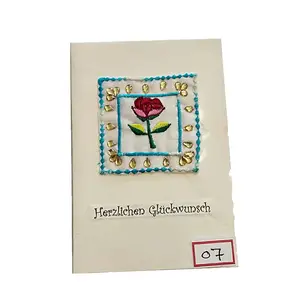 Handgemaakte Wenskaart Met Papier Bloem Op Maat Ontworpen Kerst Nieuwjaar Gelegenheid Wenst Hoge Kwaliteit Wenskaart